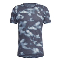 Men's adidas Camouflage Logo Printing Round Neck Pullover Slim Fit Short Sleeve Blue T-Shirt HM1216