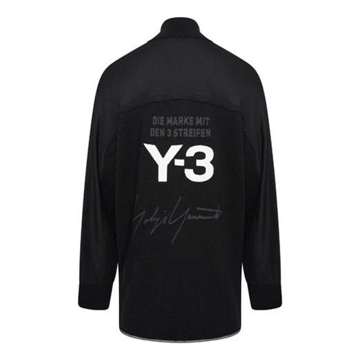 Men's Y-3 Back Logo Printing mid-length Zipper Jacket Black DQ0706