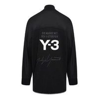 Men's Y-3 Back Logo Printing mid-length Zipper Jacket Black DQ0706