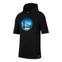 Nike NBA Golden State Warriors Printing Pattern hooded Short Sleeve Black AT1424-010