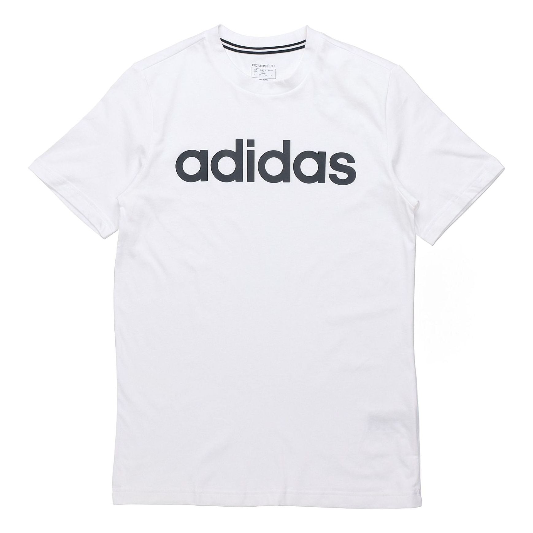 adidas neo M Ce Logo T1 Logo Printing Sports Round Neck Training Short Sleeve White GP4885
