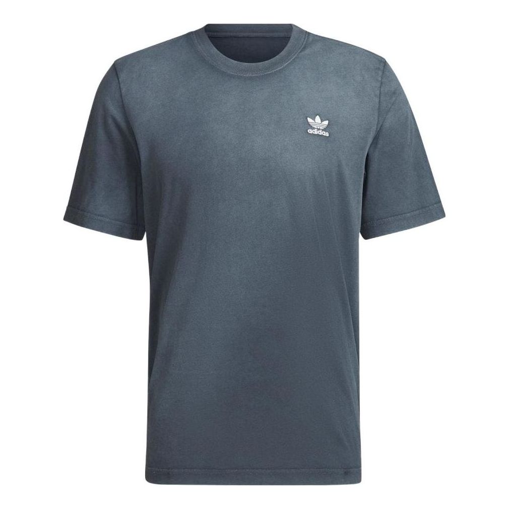 Men's adidas Solid Color Round Neck Printing Pullover Short Sleeve Gray T-Shirt HK7507