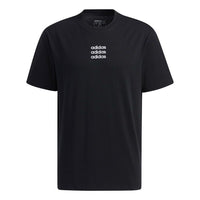 adidas neo M Ce C+ Tee Casual Sports Round Neck Short Sleeve Black GP4891