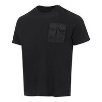 Men's adidas neo Solid Color Pocket Athleisure Casual Sports Round Neck Short Sleeve Black T-Shirt HN4705