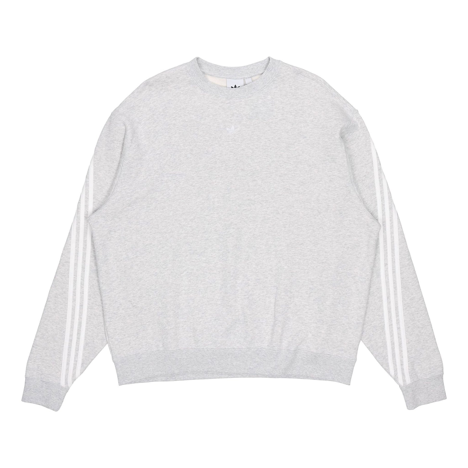 Men's adidas originals Side Stripe Loose Round Neck Pullover Gray FM1520