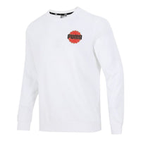 PUMA Logo Printing Sports Round Neck Pullover White 532912-02