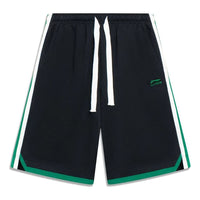 Li-Ning Striped Color Block Shorts 'Black Green' AKST639-1