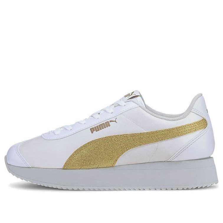 (WMNS) PUMA Turino Stacked Glitter Low Running Shoes White/Gold 371944-06
