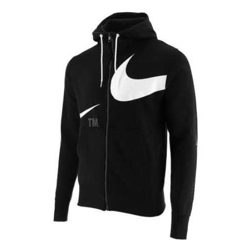 Nike Swoosh Hoodie Jacket 'Black White' DD5991-010