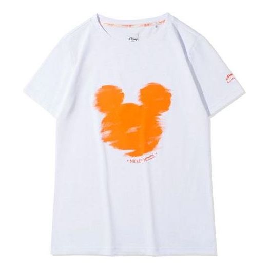 (WMNS) Li-Ning x Disney Crossover Mickey Avatar Printing Tee 'White Orange' AHSQ144-4