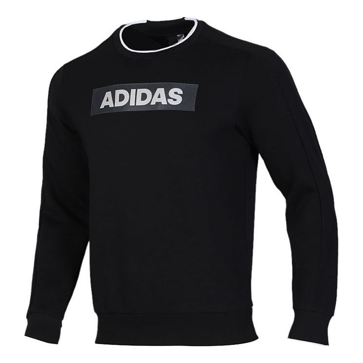 adidas logo Printing Round Neck Casual Running Black EH3785