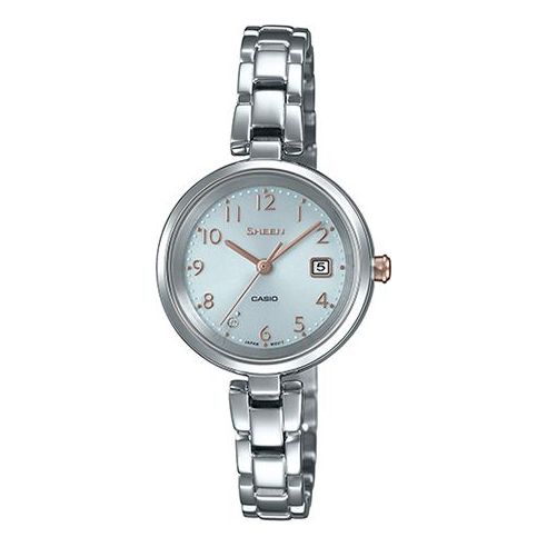 CASIO SHEEN Sapphire Crystal Solar Powered Quartz Waterproof Silver Analog SHS-D200D-7APR