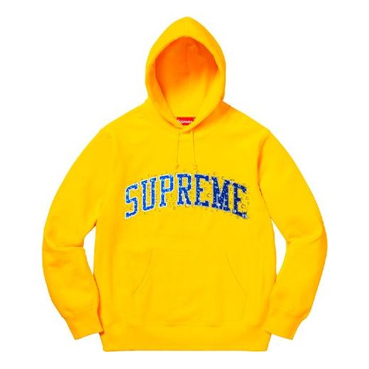 Supreme FW18 Water Arc Hooded Sweatshirt Yellow Logo SUP-FW18-204