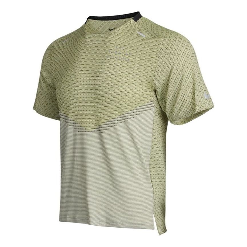 Nike Dfadv Run Dvn Techknit Leisure Sports Short Sleeve Men's Green DD4796-013