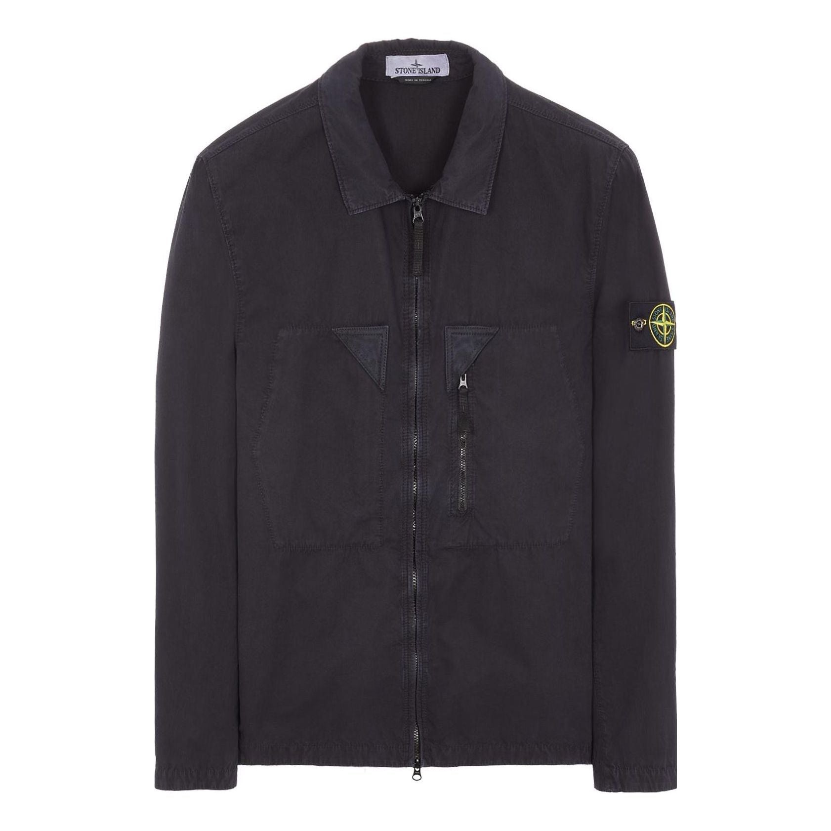 STONE ISLAND Brushed Cotton Canvas Zip Shirt Jacket 'Navy' 7815106WN-V0120