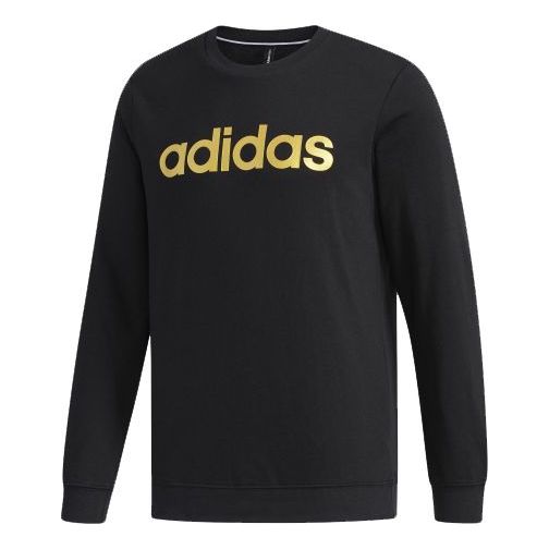adidas neo Series Logo Printing Round Neck Pullover Black FP7428