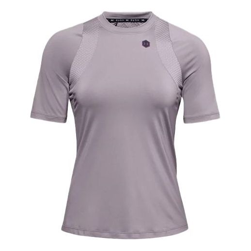 (WMNS) Under Armour Rush Sports Gym Round Neck Short Sleeve Pink 1355583-585