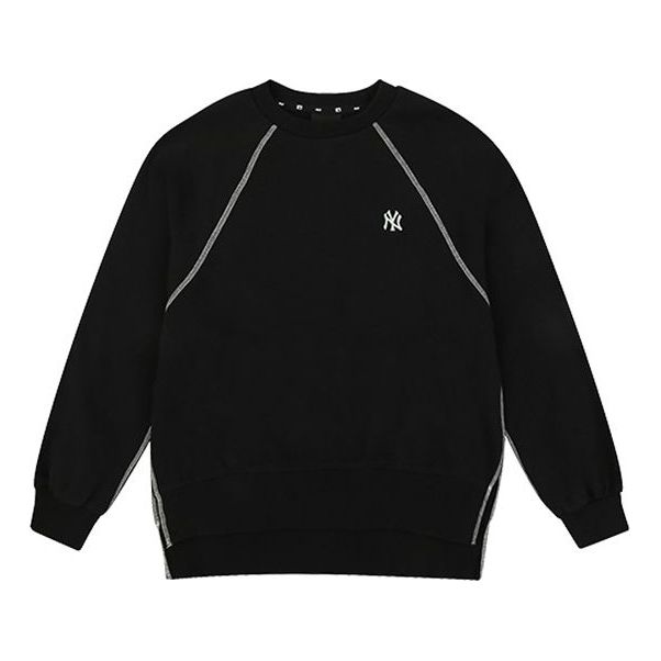 MLB NY Loose Side Athleisure Casual Sports Round Neck Long Sleeves Unisex Black 31MTW3011-50L
