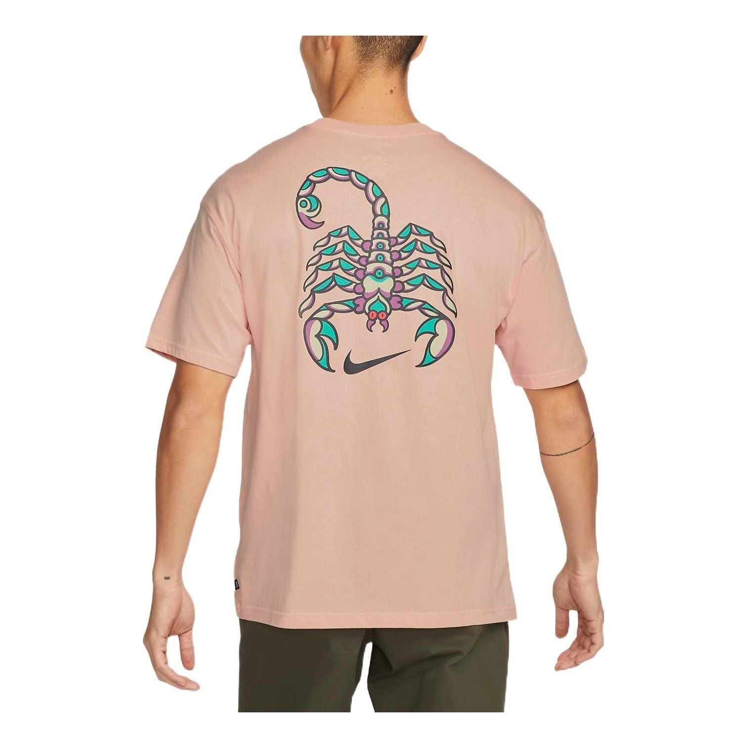 Nike Casual Sports animal Pattern Skateboard Short Sleeve Orange Pink DQ1849-800