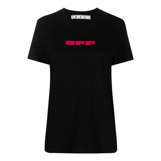 (WMNS) Off-White SS21 Logo Printing Round Neck Short Sleeve Slim Fit Black T-Shirt OWAA049R21JER0071032