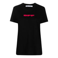 (WMNS) Off-White SS21 Logo Printing Round Neck Short Sleeve Slim Fit Black T-Shirt OWAA049R21JER0071032