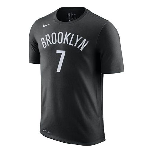 Nike NBA Brooklyn Nets Durant Basketball Sports Printing Round Neck Short Sleeve Black BQ1514-016