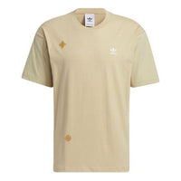 adidas originals Round Neck Cotton Printing Short Sleeve Yellow HD0328