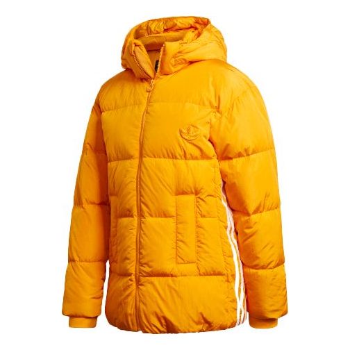 (WMNS) adidas originals Down Puffer Side Stripe Sports Down Jacket Gold Color GD2518
