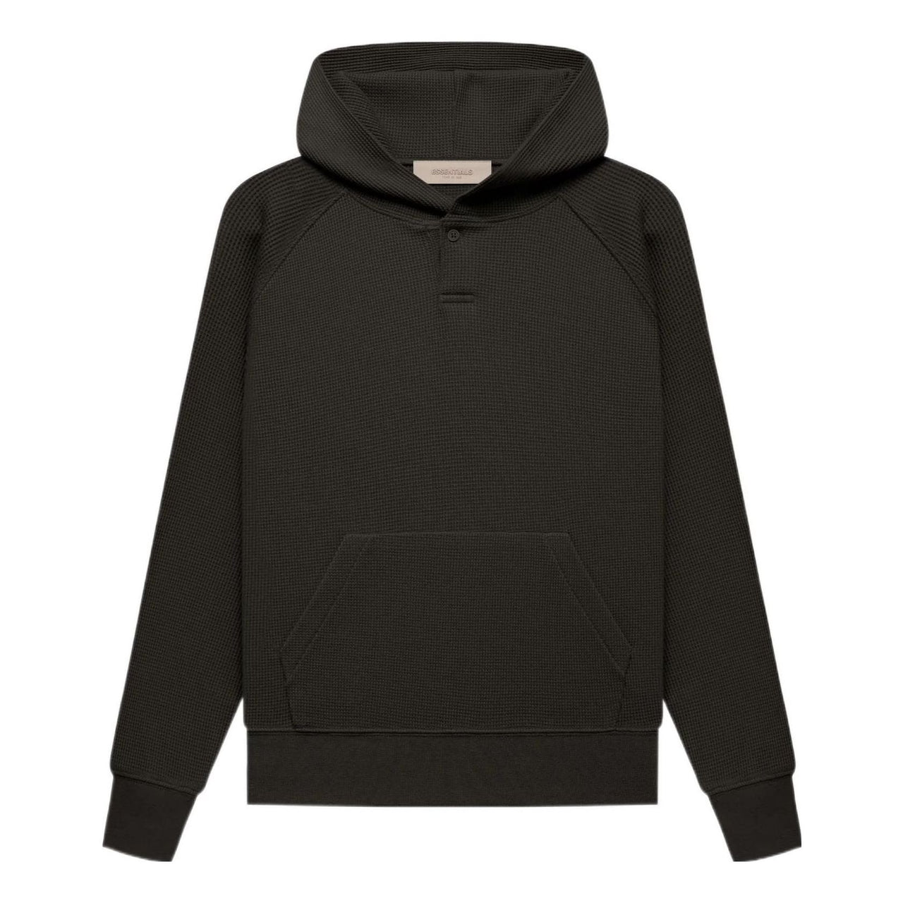 (GS) Fear of God Essentials FW22 Henley Hoodie 'Off Black' FOG-FW22-435