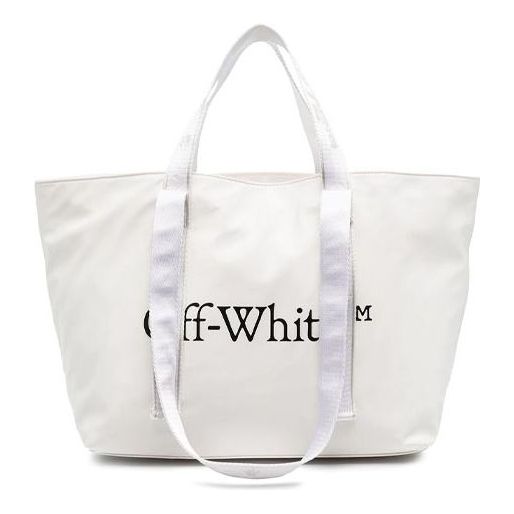 Off-White Canvas Logo Printing Tote White OWNA143R21FAB0010110