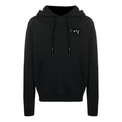 Off-White FW20 Logo Printing Hooded Pullover Men Black OMBB034E20FLE0011001