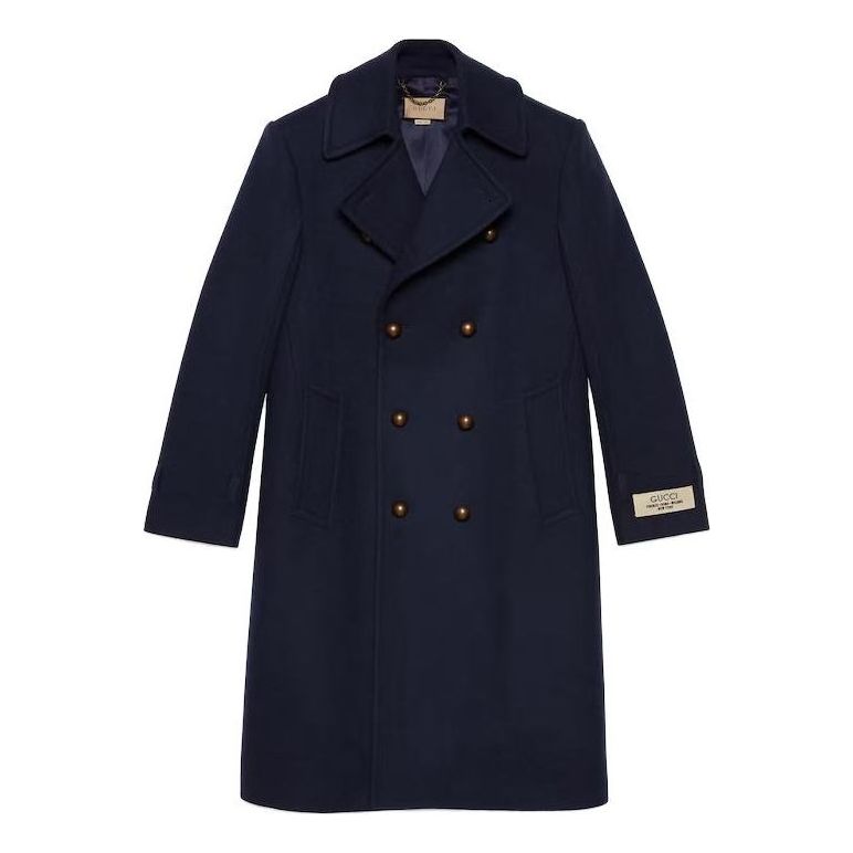 Gucci Felt Wool Coat 'Dark Navy' 761734-Z582J-4080
