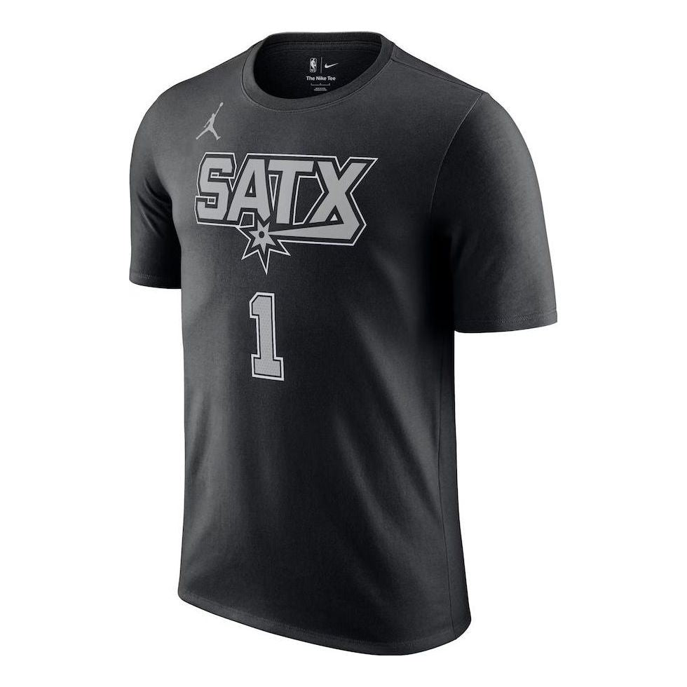 Air Jordan 2022/23 Statement Edition Name & Number T-Shirt 'Black - San Antonio Spurs Victor Wembanyama' 200297264