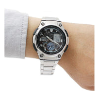 CASIO Sports Mens Silver Analog/Digital Combo AQ-190WD-1A