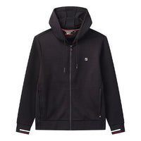 FILA Embroidered Logo Knit Hooded Jacket Blue F11M031503FNV