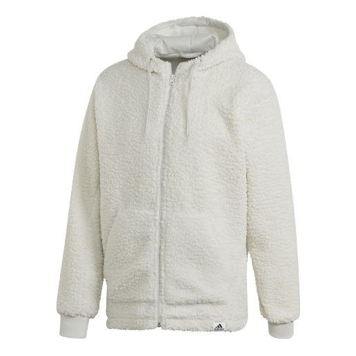 adidas Brilliant Basics polar fleece Stay Warm Solid Color Hooded Jacket Gray GD3834