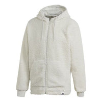 adidas Brilliant Basics polar fleece Stay Warm Solid Color Hooded Jacket Gray GD3834