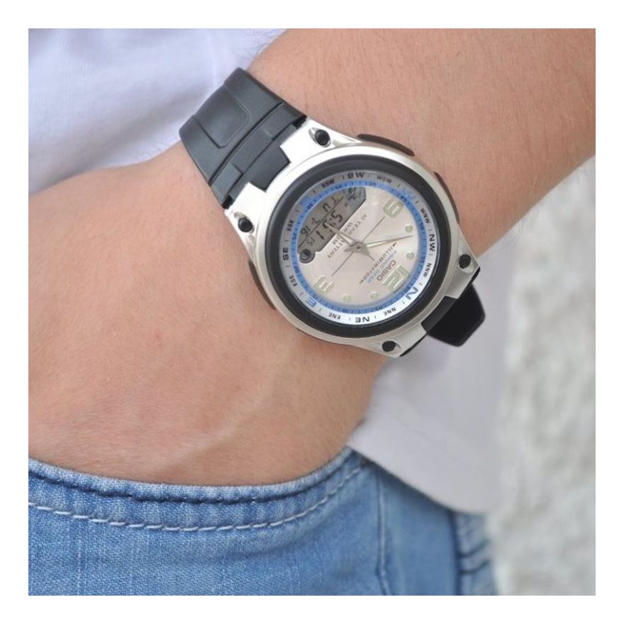 CASIO SilverBlack Analog/Digital Combo AW-82-7A2021