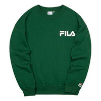 FILA FUSION Alphabet Logo Printing Sports Round Neck Pullover Unisex Green T11U038205F-GN