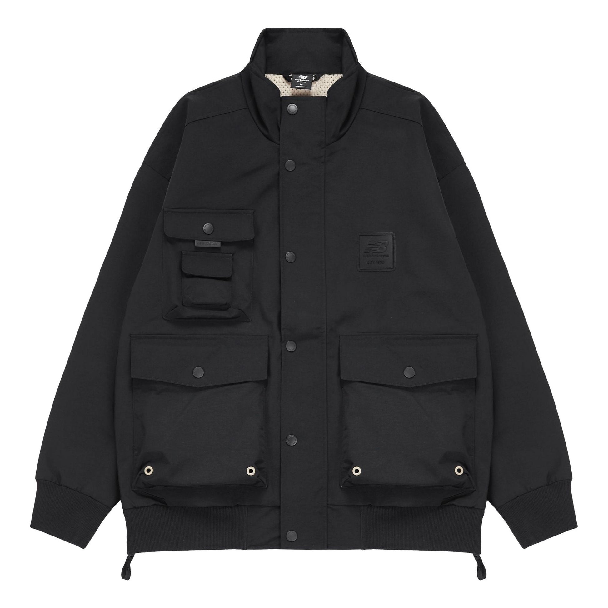 New Balance Multiple Pockets Cargo Windproof Sports Logo Jacket Black AMJ13384-BK