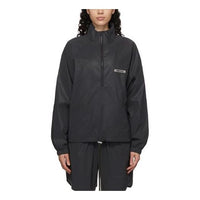 Fear of God Essentials FW20 Reflective Half Zip Track Jacket Black FOG-FW20-215