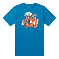 Nike Shoe Printing Round Neck Short Sleeve Blue CK2661-457