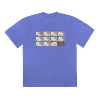 Travis Scott Cactus Jack x Mcdonald Crossover Round Neck Short Sleeve Unisex Blue TS-XMMMLIW