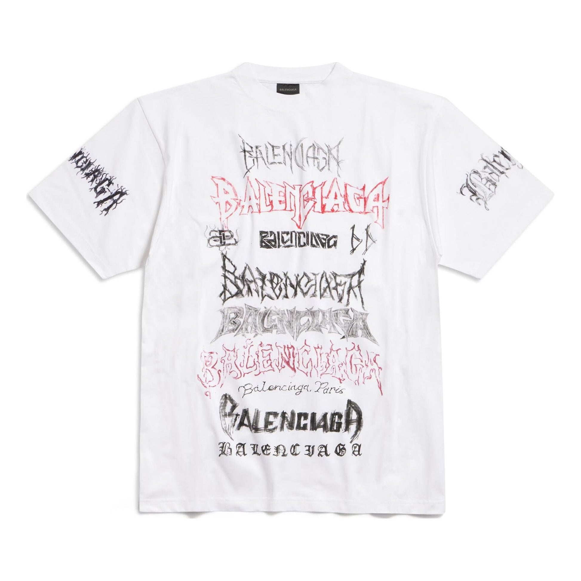 Balenciaga Diy Metal T-shirt 'White Black Red' 641675TPVO29065