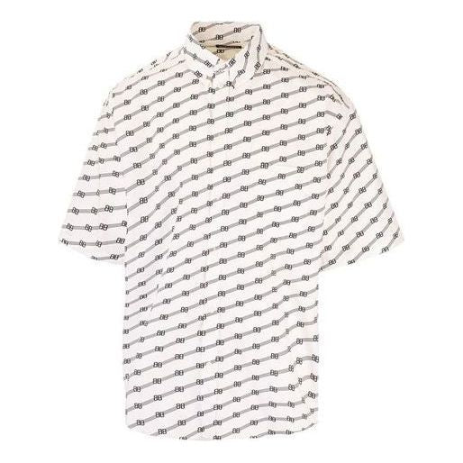 Balenciaga License Short Sleeve Shirt Large Fit 'White' 626938TILS79040