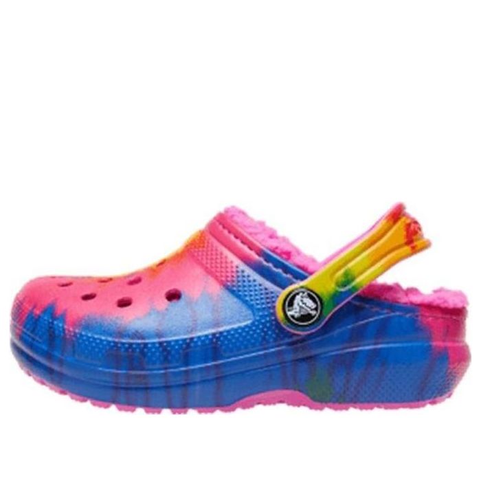 (GS) Crocs Classic Lined TieDye Graphic Clogs 'Blue Pink' 206683-6RW