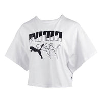 (WMNS) PUMA Chest Large Logo Printing Short Sleeve White 582808-52