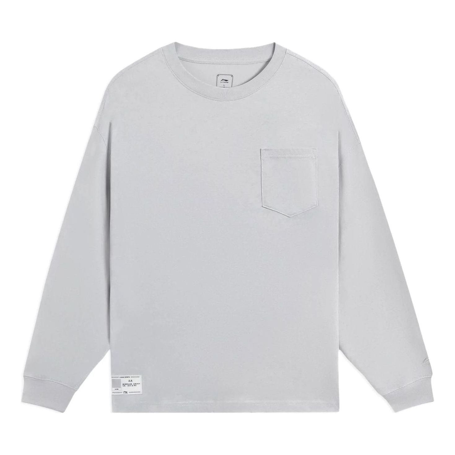 Li-Ning Lifestyle Classic Cotton Long Sleeve Top 'Grey' AHSS751-6