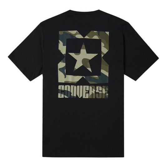 Men's Converse Casual Sports Breathable Camouflage Printing Short Sleeve Black 10023369-A01