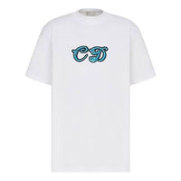 Men's DIOR x KENNY SCHARF Crossover FW21 Knit Material Short Sleeve White 193J649A0677-C085